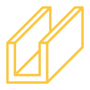 Ícono amarillo de perfil metálico