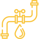 Icono de tubería con fuga de agua