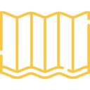 Icono de mapa doblado, color amarillo