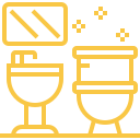 Icono de baño con lavabo e inodoro